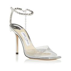 Manufacturer: Jimmy Choo Size Origin: US Style Type: Heels Collection: Jimmy Choo Closure: Material: Man Made Fabric Type: Man Made Sku: BH5946900 Size: 36 Medium (B,M).  Color: Silver.  Gender: female.  Age Group: adult. Heels Collection, Dressy Shoes, Crystal Shoes, Wedge Heel Sandals, Gold Heels, Lace Up Sandals, Open Toe Sandals, Ankle Strap Heels, High Heels Stilettos