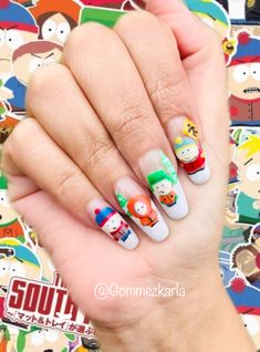 South Park Nails Ideas, South Park Nail Art, South Park Nails, Future Nails, Hand Nails, Anime Nails, Nail Nail, Dream Nails, Pretty Acrylic Nails