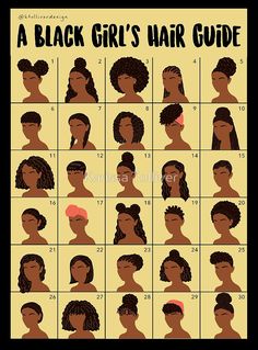 A Black Girl's Hair Guide by Karissa Tolliver Cabello Afro Natural, Hairstyle Names, Hair Guide, Hair Braiding, Natural Hair Tips, 4c Hairstyles, African Hairstyles