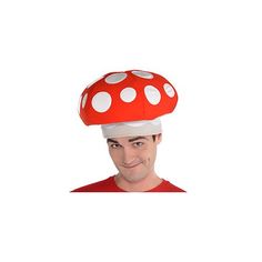 Enter the Mushroom Kingdom with the right headgear! This plush Mushroom Hat features a red toadstool design with white spots. Top off your mushroom costume with a red mushroom hat.  Mushroom Hat product details:   13in wide x 9in tall 100% polyester (exclusive of decorations)  One size fits most teens and adults Spot clean only Video Game Character Costumes, Game Character Costumes, Plush Mushroom, Hat Halloween Costume, Mushroom Costume, Oktoberfest Halloween, Mushroom Kingdom, Mushroom Hat, Red Costume