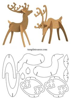 Download our FREE 3D Cardboard Deer template and transform simple shapes into majestic reindeer! Perfect for holiday decor, DIY gifts, or educational activities.. #FreeLaserCutChristmas #DIYChristmasDecor #HolidayCrafts #LaserCutOrnaments #ChristmasDIY #HandmadeHolidays #LaserCutGifts Cardboard Deer Template, Xmas Cardboard Crafts, 3d Deer Template, 3d Cardboard Template, Diy Cardboard Reindeer, 3d Reindeer Template, Paper Patterns Printable, Wood Deer Diy, 2024 Diy Christmas Crafts