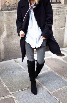 Winter Wardrobe x Casual Chique Stijl, Casual Chique, Paris Mode, Inspiration Mode, Boots Outfit, Street Styles