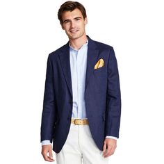 Nautica's Notched, Slim-Fit Sport Coat Is Cut From Crisp Linen And Cotton, Helping You Achieve A Timeless, Breathable Semi-Formal Look At Your Next Warm-Weather Event. Notched Lapel. Two-Button Closure; Four-Button Cuffs. Two Front Flap Pockets; Left Chest Welt Pocket; Internal Pocket. Partially Lined Condition: New With Tags Size: 44 Regular Color: Navy Material Composition: 55% Linen, 45% Cotton Style Number: Nc179brielle Care: Dry Clean Origin: Vietnam 100% Authentic Sportcoat Measurements: U Navy Cotton Blazer For Formal Occasions, Navy Sport Coat With Pockets For Spring, Navy Spring Sport Coat With Pockets, Spring Navy Sport Coat With Pockets, Classic Summer Outerwear For Semi-formal Occasions, Navy Business Blazer For Spring, Classic Summer Sport Coat With Welt Pockets, Formal Single-breasted Sport Coat For Summer, Fitted Navy Blazer For Spring