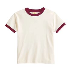 A nostalgic tribute to the iconic Retro times in off white and red colors. Crafted with care, this Ringer Tee combines classic design elements with a touch of vintage charm. Made from high-quality cotton, our ringer t-shirt offers a comfortable and breathable fit 80s Shirts Women, 80s Shirts, T Shirt Womens, Crewneck Vintage, 80s And 90s Fashion, Orange T Shirts, Red T Shirt, Ringer Tee, Womens Crewneck