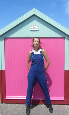 Organic cotton dungarees in dark indigo blue. Stylish, comfortable and easy to wear, these cotton dungarees are made from soft, handwoven, 100%  organic cotton.   With adjustable strap and loop fastening on the bib and two front pockets and two back pockets. Perfect for spring until autumn, and cool in the summer these light cotton dungarees will look good any time. Made from handwoven organic cotton which has been woven using traditional weaving methods. Sourced from artisans via a small co-ope