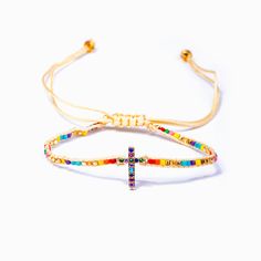 PROMOTION FOR ALL ITEMS 10% off on two or more items purchased Free shipping over $50 Design Interpretation This bracelet comes with a colorful design and a cross. It's design symbolizes prayer and a rainbow after every storm. Gift your granddaughter this ring and remind her to keep moving ahead. Assure her that you will always be there to pray for her. With an inspiring gift card message and design, this bracelet can be a source of inspiration to your granddaughter. Card Content To my granddaughter, Never lose hope. Remember that after every storm, there is a rainbow. As you grow older, you will face many challenges in life. Do your best, and never give up. Follow your dreams, have faith and remember to be awesome. It's a blessing to have you as a granddaughter. Never forget that I will a Spiritual Multicolor Adjustable Friendship Bracelets, Spiritual Multicolor Jewelry With Adjustable Length, Spiritual Multicolor Adjustable Jewelry, Adjustable Multicolor Spiritual Friendship Bracelets, Spiritual Rainbow Beaded Friendship Bracelets, Colorful Adjustable Spiritual Jewelry, Spiritual Multicolor Beaded Bracelets With Sliding Knot, Spiritual Multicolor Jewelry With Sliding Knot, Multicolor Spiritual Rosary Bracelet For Friendship