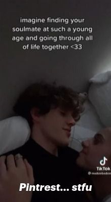 two people laying in bed with the caption imagine finding your soulmate at such a young age and going through all of life together