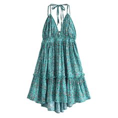 Lasaky - Vintage Cotton Printed Open Back Camisole Dress - Casual Beach Short Dress, Boho Dress Short, Short Beach Dresses, Strap Dresses, Dresses Boho, Boho Mini Dress, Y2k Aesthetic Outfits, Camisole Dress, Vestidos Vintage