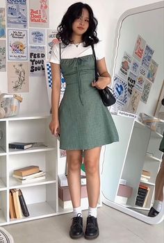 Outer Layers Clothing, Spring Outfits With Dresses, Trendy Work Appropriate Outfits, Dresses With T Shirts Underneath, 90s Fashion Outfits Aesthetic, Black Skirt Outfit For School, Mid Rise Outfit, T Strap Shoes Outfit, Summer Black Boots Outfit