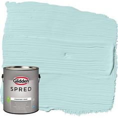 a blue paint can with the words golden spred on it and a white background