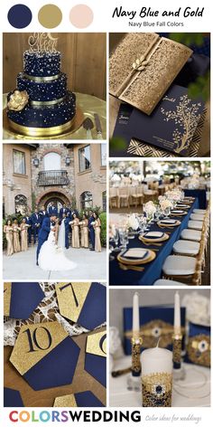 navy, gold and white wedding colors