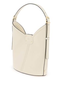 Valentino Garavani hobo bag made of grained leather with Vlogo Signature leather magnetic closure. Interior with one open pocket, adjustable handle and gold-finished metalware. Metal Accessories, Leather Hobo Bag, See By Chloe, Minimalist Aesthetic, Leather Hobo, Leather Care, White Bag, Hobo Bag, Magnetic Closure