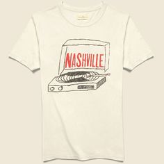 The Nashville Record Tee from Imogene + Willie is patterned, cut, sewn, and screen printed here in the USA on soft, American-grown midweight cotton. Garment-washed and preshrunk to feel like your favorite vintage tee, they run a little on the smaller side, so we recommend taking one size up from your normal size.  7oz Rogue Territory, Imogene Willie, Cave Creek, Modern Pop Art, Band Logos, Vintage Records, Vintage Band, Vintage Tee, Austin Texas