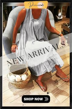 Casual Sleeveless Round Neck Plus Size Dress Casual Sleeveless Shift Maxi Dress, Sleeveless Shift Maxi Dress For Spring, Spring Sleeveless Shift Maxi Dress, Sleeveless Shift Midi Dress For Summer, Shift Sleeveless Midi Dress For Summer, Plus Size Dress, Round Neck, Plus Size, White