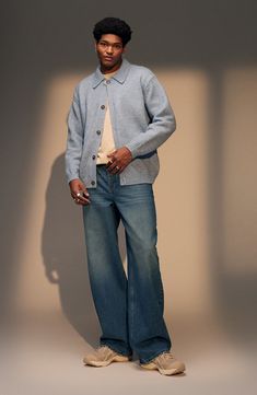 A baggy fit brings relaxed, '90s-inspired style to these casual-cool nonstretch jeans. 20" leg opening; 12" front rise; 17" back rise (size 32x32) Zip fly with button closure Five-pocket style 100% cotton Machine wash, line dry Made in Turkey Elevated Casual Fall Jeans With Five Pockets, Everyday Wide Leg Jeans For Fall, Relaxed Fit Washed Blue Jeans For Fall, Washed Blue Relaxed Fit Jeans For Fall, Fall Washed Blue Relaxed Fit Jeans, Baggy Jeans For Everyday Fall Wear, Casual Full-length Rigid Denim Flare Jeans, Oversized Mid-rise Bottoms For Fall, Casual Denim Flare Jeans For Elevated Casual Look