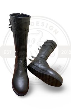 Let the past die in our darkside Ben boots. Customization available. Barestraps Boots, Black Round Toe Moto Boots For Cosplay, Leather Round Toe Boots For Cosplay, Leather Edgy Moto Boots For Cosplay, Edgy Leather Moto Boots For Cosplay, Demonic Boots, Black Gothic Snip Toe Boots, Rugged Abrasion-resistant Boots, Functional Black Fade-resistant Boots