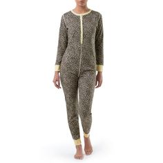 Relax in total comfort in this Fruit of the Loom Women's Waffle Union Suit. This union suit is made of the same lightweight mini waffle material as our traditional long underwear. It is designed to provide you with a light layer of insulation and warmth without feeling thick and bulky. It is ideal for cold or mild weather conditions, and it can be worn as underwear, loungewear, or sleepwear. This thermal soft waffle union suit has a button front, long sleeves with ribbed knit cuffs at the wrists Solid 4-way Stretch Tights For Loungewear, Solid Moisture-wicking Tights For Loungewear, Cotton Stretch Full-length Sleepwear, Women’s Thermal Pajamas, Winter Tops For Women, Union Suit, Thermal Pajamas, Family Holiday Photos, Thermal Shirt