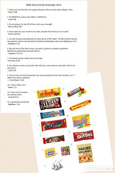 the contents of a candy bar are shown