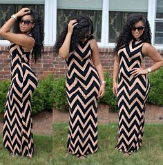 Fashion Pics, Moda Chic, Bridal Parties, Maxi Skirt Dress, Chevron Print, Strap Dress, Curvy Fashion, Printed Maxi Dress