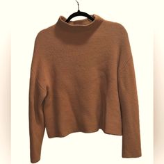 Msrp $89.00 Xxs Camel Cozy!!! Nwot #701 Casual Brown Turtleneck For Work, Brown High Neck Sweater For Work, Brown Casual Turtleneck For Layering, Cozy Brown Top For Cold Weather, Casual Brown Turtleneck For Fall, Casual Brown Turtleneck For Layering, Brown Funnel Neck Top For Fall, High Neck Brown Sweater For Fall, Brown High Neck Sweater For Fall