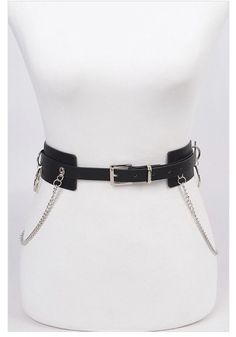 Transparency & Black Faux leather Fashion belts adjustable up to a XL Black Belt With Chain, Chain Belt Leather Pants, Edgy Black Chain Belt With Adjustable Chain, Chain Leather Waist Belt, Adjustable Black Chain Belt, Adjustable Black Metal Chain Belt, Belt With Chain, Gothic Chain Belt, Gothic Metal Chain Belt