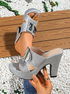 High Heels Boots, Wedges Sandals, Chunky High Heels, Color Rojo, Sandals For Women, Wedge Boots, Heels Boots, High Heel Boots, Shoes Fashion