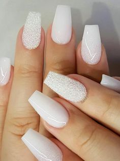 White Acrylic Nails, Cute Acrylic Nail Designs, Simple Acrylic Nails, Bride Nails, White Nail, Acrylic Nails Coffin Short, Short Acrylic Nails Designs, Bridal Nails