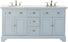 a double sink vanity with two faucets on each side