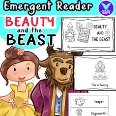 an emergent reader for beauty and the beast is shown in front of a bear