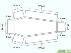 an image of a box with measurements for the top and bottom section, including height