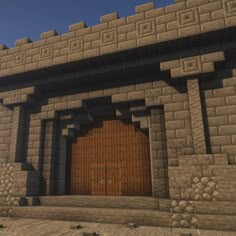 the entrance to an old building in minecraft