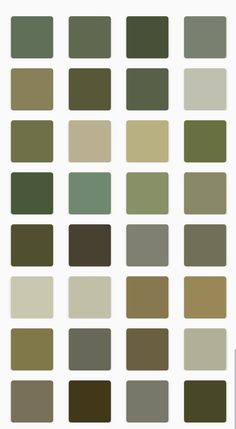 several shades of green and brown are shown in this graphic design tool sheet for the color scheme