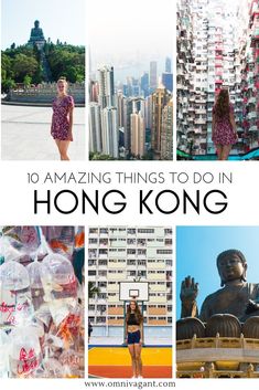 the top ten things to do in hong kong, with text overlay that reads 10 amazing things to do in hong