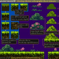 an old computer game with plants and flowers on the screen, as well as text