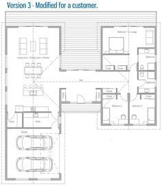 the floor plan for a modern home