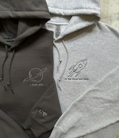 Cool Hoodies Designs, 3 Anniversary, Matching Hoodies For Couples, Bf Gifts, I Love My Girlfriend, Embroidery On Clothes, Matching Couple Outfits