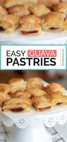 easy guava pastries on a white cake plate