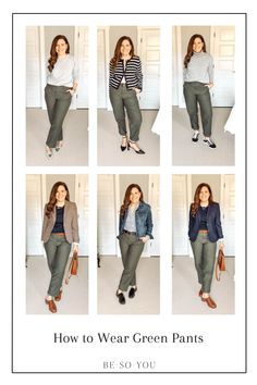 25 Outfits: What to Wear with Olive Green Pants - Be So You Green Chino Outfits Women, Olive And Grey Outfit, Olive Green And Grey Outfit, How To Wear Green Pants, Green Pants Outfit Black Women, Olive Green And Black Outfit, Olive Sweater Outfit, Outfits With Green Pants, Green Wide Leg Pants Outfit