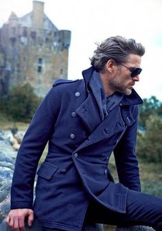 Navy Pea Coat, Peacoats, Outfits Hombre, Mens Winter, Man Fashion, Sharp Dressed Man, Looks Black, Well Dressed Men, Mens Fall