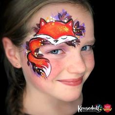 Fox Face Paint, Mime Face Paint, Animal Face Paintings, Adult Face Painting, Animal Makeup, Fall Canvas Painting