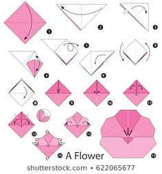 how to make origami flowers step by step instructions stock photo royalty illustration and