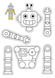 Robot Craft Preschool Art Projects, Build A Robot Printable, Robot Craft Preschool, Robot Preschool, Build A Robot, Free Printable Crafts, Laser Removal