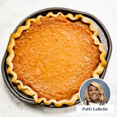 an image of a pie in a pan with the caption pati la belle