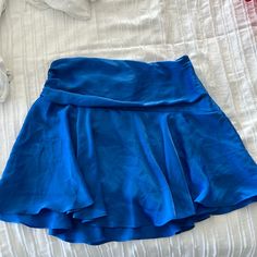 Zara Royal Blue Silk Skort. Zipper On Side And Shorts Underneath. Never Worn. Silk Skort, Zara Skort, Zara Skirts, Blue Silk, Royal Blue, Womens Skirt, Color Blue, Zara, Silk