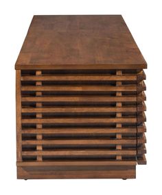 a stack of wooden drawers sitting on top of each other