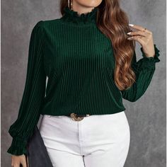 Ships In 5-6 Business Days [Buy Accordingly] 89% Polyester, 11% Elastane Tag Xs Fits 2, S Fits 4, M Fits 6, Tag L Fits 8/10, Tag Xl Fits 12. Plus Sizes Tag 0xl Fits 12, 1xl Fits 14, 2xl Fits 16, 3xl Fits 18, 4xl Fits 20 We Carry A Vast Collection Of Winter Fall Summer Spring Boho Gypsy Hippie Beachy Crochet Maxi Dress Birthday Gift Resort Bohemian Preppy Girly Trendy Date Night Minimalist Y2k Cottagecore 90s 00s 70s Christmas Dress Thanksgiving Date Night Wedding Guest Boho Bridesmaid Date Night Green Ruffled Tops For Winter, Green Ruffled Winter Tops, Trendy Ruffled Winter Blouse, Winter Green Ruffled Tops, Trendy Winter Blouse With Ruffles, Green Ruffle Blouse For Fall, Green Ruffled Blouse For Fall, Elegant Green Winter Blouse, Beachy Crochet