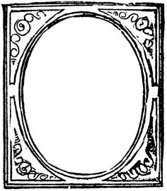 an oval frame with flowers and leaves on it, vintage line drawing or engraving illustration