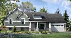 this is an artist's rendering of these craftsman - style home plans