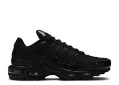 Air Max Plus 'Triple Black' - Nike - 604133 050 - black/black-black | Flight Club Nike Air Max 90 Triple Black, Nike Air Max 95 Triple Black, Cute Black Shoes For Women, Black Gym Shoes, Black Shoes Nike, Black Nike Air Max, Air Max Plus Tn, Black Nike Shoes, All Black Shoes