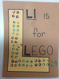 a child's handwritten letter l is for lego